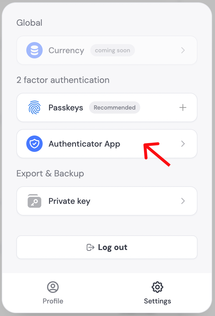 Select Authenticator App